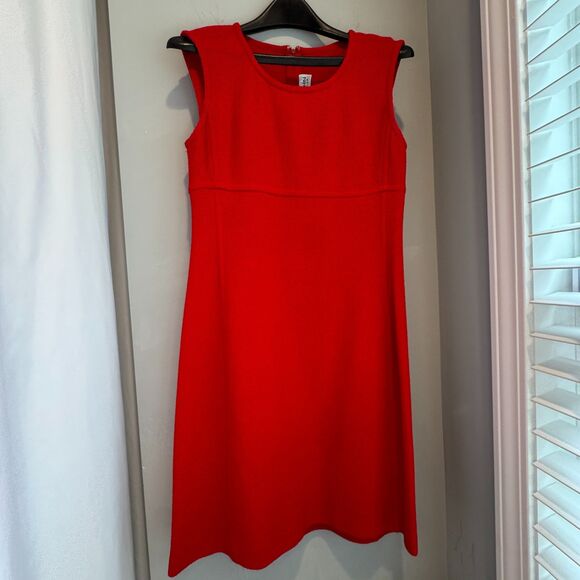 St. John Collection Warm Red Knit Sheath Dress – SZ...